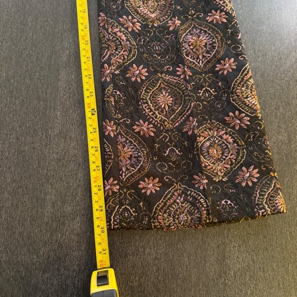 A.L.C. Brocade Flared Pants Trousers Women's Black/Brown/Pink Pattern, Size 2 - Picture 10 of 11